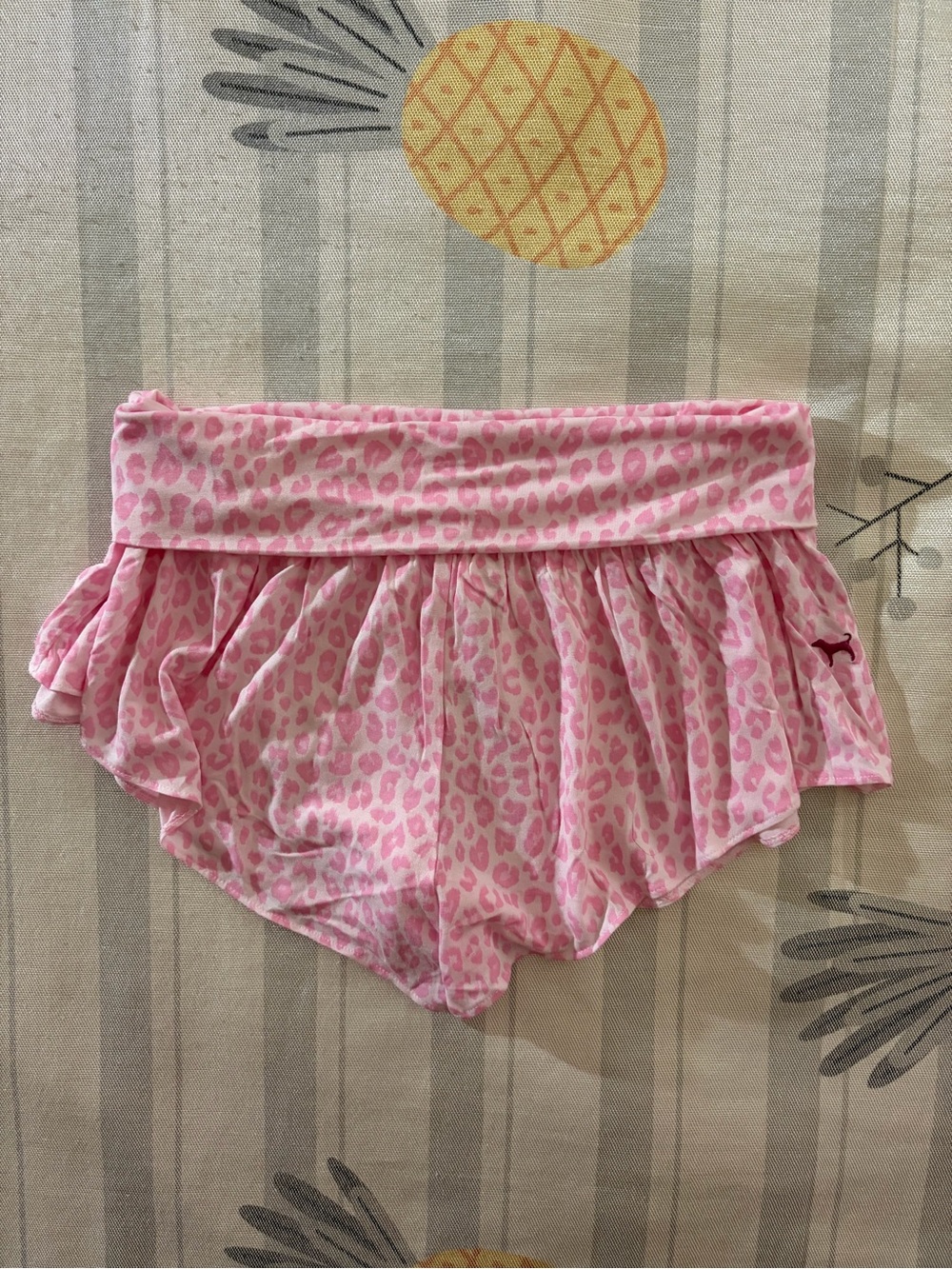 VS PINK Pink Leopard Print Pajama Shorts